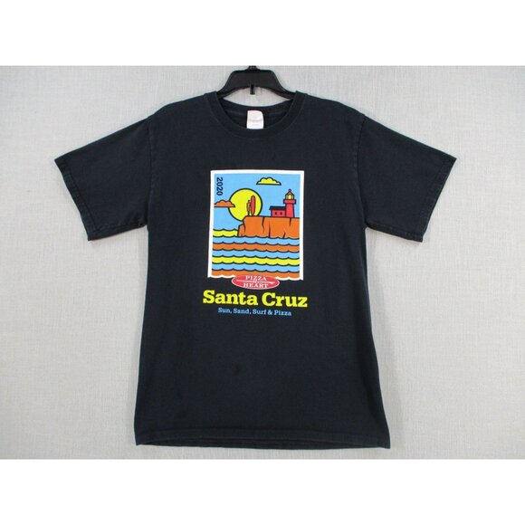 Santa Cruz Pizza My Heart 2020 Black T-Shirt S By Port & Company - Picture 1 of 9
